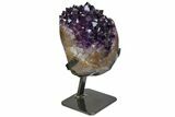 Amethyst Geode Section With Metal Stand - Uruguay #152209-2